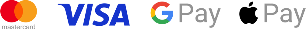 Mastercard, VISA, Google Pay, Apple Pay
